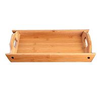 DRAGON SONIC Bamboo Wooden Pallets Household Use Tea Cup Tray Rectangle Bread Plate-L2