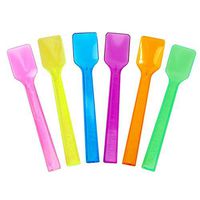 [3,000 Count] Transparent Mixed Plastic Gelato Spoons - 6 Color Disposable Tasting Spoons - New Mini Shovel Spoons for Sampling Yummy Foods & Ice Cream - Frozen Dessert Supplies
