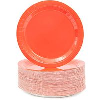 Neon Red Disposable Paper Party Plates (9 in, 100 Pack)