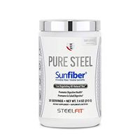 SteelFit Pure Steel Sunfiber® - All Natural Fiber - Supports Regularity - Promotes Digestive Health - Low FODMAP Certified - Dissolves Easily - Unflavored - Vegan - Gluten Free - 30 Servings (210 G)