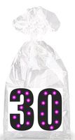 Black with Purple Lights 30 Party Favor Bags with Ties - 12pack