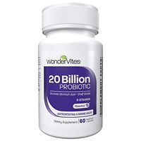 WonderVites Probiotic Supplement 20 Billion CFU, Prebiotic & Probiotics for Women & Men, 9 High Potency Strains, Stomach Acid Resistant, Shelf Stable, Gluten Free, Acidophilus Probiotic, 60 Capsules