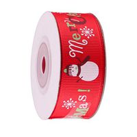 XKSIKjian's Gift Wrapping Supplies, 9m Christmas Santa Snowman Print Silk Satin Ribbon Wedding Festival Birthday Party DIY Gift Wrap Decor - Red