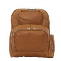 Piel Leather Half-Moon Laptop Backpack, Saddle