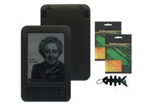 iShoppingdeals - Black Soft Protective Skin Case Cover + Screen Protector for Amazon Kindle 3 3G Wireless Reading Device 3G + Wi-Fi, 6" Display - Latest Generation