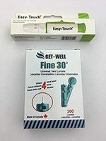 GET•WELL Fine 30g Universal Twist Lancets 100 Ct. - Made in Canada ! 1 EasyTouch Lancing Device