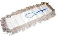 HUB City Industries 5x36VAL White Varsity Deluxe Cotton Blend Dust Mop with Keyhole and Snaps Backing, 5" x 36"