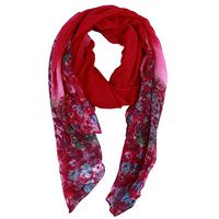 lehao Fashion Shawl Scarf Autumn Winter Prints Versatile Sunscreen Beach Towel Neckerchief Dual-Use Shawl,Rose Red