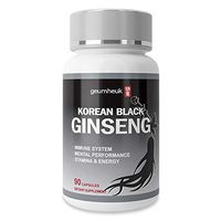 GeumHeuk Korean Black Panax Ginseng Capsule 1000mg Supplement - 90 Vegan Capsules Non GMO, High Ginsenosides, High Absorption Rate, Enhance Immunity, Mental Performance, Stamina & Energy, Men & Women
