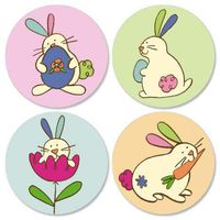 Egg-citing Easter Envelope Seals- Set of 144 Easter Envelope Stickers (4 Designs)