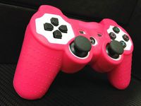 Two Pieces Set 2x Playstation PS3 Remote Controller Silicon Protective Skin Case Cover -Pink/hot Pink Color