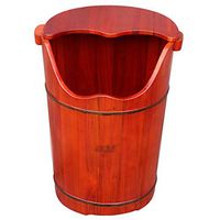 Foot tub Foot Bath Barrel Foot Bath Barrel Height Barrel Foot Washing Barrel lid Foot Massage Foot Barrel Footbath drainable (Color : Wood Color, Size : 4655cm)