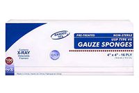 Type VII Gauze Sponges 4" x 4". Pack of 100 16-ply X-Ray Detectable Gauze Dressings for Wound Cleaning, prepping, debriding, Packing. Non-sterile, 100% Cotton, Latex-Free.