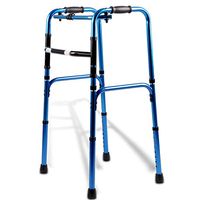 Lightweight Walker Anti-Skid Shatter-Resistant Auxiliary Walker Aluminum Folding Walker Four-Legged Walking Stick,Suitable for The Elderly and Disabled,A