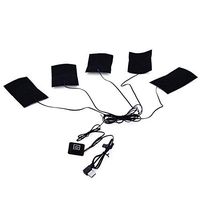 5Pcs USB Heated Carbon Fiber Pads Heating Pads Waterproof Heating Vest Reusable Battery Heated Jacket Clothing Heating Warmer Pad Unisex, SUHAPPY