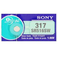 Sony 317 (SR516SW) 1.55V Silver Oxide 0% Hg Mercury Free Watch Battery (4 Batteries)