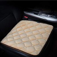 RALASE 12V Car Seat Heating Cushion, Small Short Plush Electric Heating Pads, Breathable Anti-Static, with Cigarette Lighter, 30-60℃, Winter Car Driving Keep Warm, 53x50cm,Beige