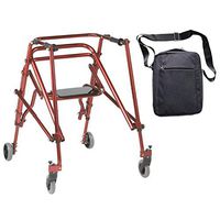 Drive Nimbo 2G Lightweight Posterior Walker with Seat, Large, Castle Red & Free Front Zip Pocket Medical Utility Black Bag! - #KA4200S-2GCR