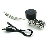 Bi-Polar Pinwheel Electrodes Tickler with Rechargeable Electric Box for Sensation Play (Pink)