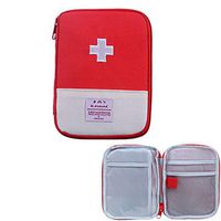 iMapo Portable Mini First Aid Kit, Empty Travel Medicine Bag, Small Medical Organizer Storage Pouch, Package Container for Outdoor Activities Sports Camping Hiking Emergency - Red (Bag Only)