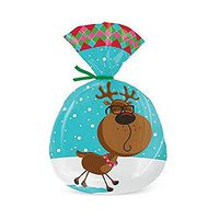 Reindeer Shaped Cello Bags - 15 Pack