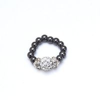 Silver Crystal Magnetic Stretch Ring (Extra Small)