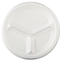 GNPLAM13 - Elite Laminated Foam Plates, 10 1/4quot, White, Round, 3 Compartments, 125/pack