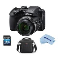 Nikon Coolpix B500 Digital Point & Shoot Camera, Black - Bundle with Camera Bag, 16GB SDHC Card, Microfiber Cloth