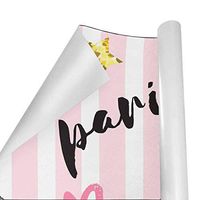 Gift Wrapping Paper Roll Paris Pink Stripe for Birthday,Holiday,Wedding,Baby Shower Gift Wrap - 3Rolls - 58inch x 23inch Per Roll