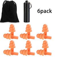 6 Pairs of Silicone Earplugs for Sleeping Ear Plugs Noise Cancelling Reusable Safe Comfortable earplugs Hearing Protection with Black Storage Bag and Bottle (Orange)