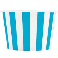 [1,000 Count] Blue Paper Ice Cream Cups - 8 oz Striped Madness Dessert Bowls Perfect For Yummy Treats! Frozen Dessert Supplies