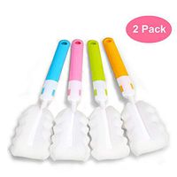 Water Bottle Brush Cleaner Sponge Long Handle Kitchen Scrub For Baby Bottle Coffe Tea Glass Cup,No Scratch Washing Cleaning Tools Pack Of 2