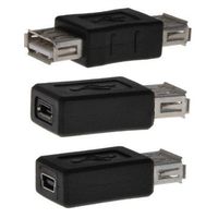 Gizga 3pcs USB A Female to A Female + USB Female to Micro USB Female + USB Female to Mini 5-Pin USB Female Adapters Couplers Connector