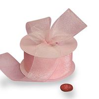 Light Pink Shimmer Sheer Organza Ribbon 1 1/2" X 25 Yards