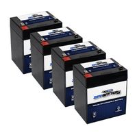 12V 5AH Sealed Lead Acid (SLA) Battery - T1 Terminals - for ZB-12-5 - 4PK