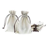 Linen and Bags 5" x 8" Linen Bags with Jute Twine Drawstring for Christmas Gift Bags, Party Favor Bags, Small Holiday Gifts Bag, Jewelry Bag, Wedding Favors Bag Size 24 per Pack.