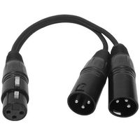 Seismic Audio - Splitter Cable - Female XLR to Two Male XLR Patch 1' Foot Y Cable