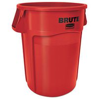 Rubbermaid Commercial 264360REDCT Brute Vented Trash Receptacle, Round, 44 gal, Red, 4/Carton