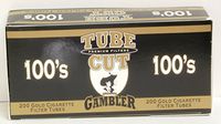 Gambler Tube Cut Gold Cigarette Filters 100's 5boxes of 200