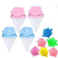 Reusable Washing Machine Floating Lint Mesh Bag Portable Washer Lint Catcher, Hair Filter Net Pouch, Reusable Laundry Ball Machine Washing Balls Decontaminate Anti-Winding Dryer Balls(4 lint Hair Catc