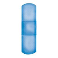 American White Cross Blue Metal Detectable Adhesive Strips, Sterile, Plastic, 1" x 3", 150 per Case, 10 Tray per Case (Pack of 1500)