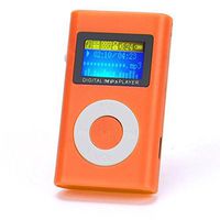 GXOK USB Mini MP3 Player LCD Screen Support 32GB Micro SD TF Card (Orange)