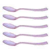 100 Rose Gold Disposable Spoons Cutlery Flatware Plastic Wedding