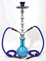 2 hose 26" Blue Hookah shisha nargila bar narguile nargile glass water Vase new