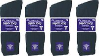 Diamond Star Doctor Approved Diabetic Crew Socks Unisex 3, 6 or 12 Pairs Pack (12 Pairs Black, Men's/Women's 9-11/ Fits Shoe Size 5-10)