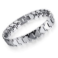 Silver Tungsten Magnetic Therapy Link Bracelet for Arthritis Pain Relief Men Women