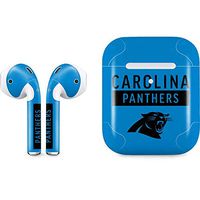 Skinit Decal Audio Skin for Apple AirPods with Wireless Charging Case - Officially Licensed NFL Carolina Panthers Blue Performance Series Design