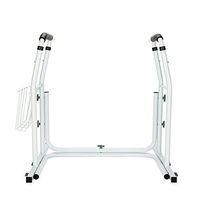 Stand Alone Toilet Safety Grab Rail with Magazine Rack White