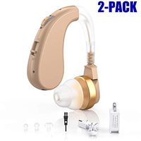 Digital Hearing Amplifiers - Rechargeable Personal Sound Enhancer with Volume Control Noise Reduction for Adults and Seniors, Hearing Aid Brushes Included by Blomed (2-Pack)