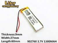 3.7V 1300mAh 902360 Lithium Polymer Rechargeable Battery Lithium Polymer Li-Po Battery for MP4 GPS MP3 Bluetooth Stereo DIY Gift